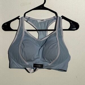 Savage X Fenty Sport Womens 36C Blue Racerback High Impact Sports Bra Mesh Trim